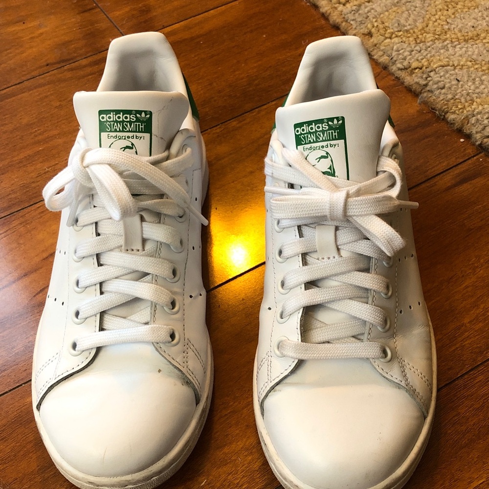 Adidas Stan Smith White and Green Shoes